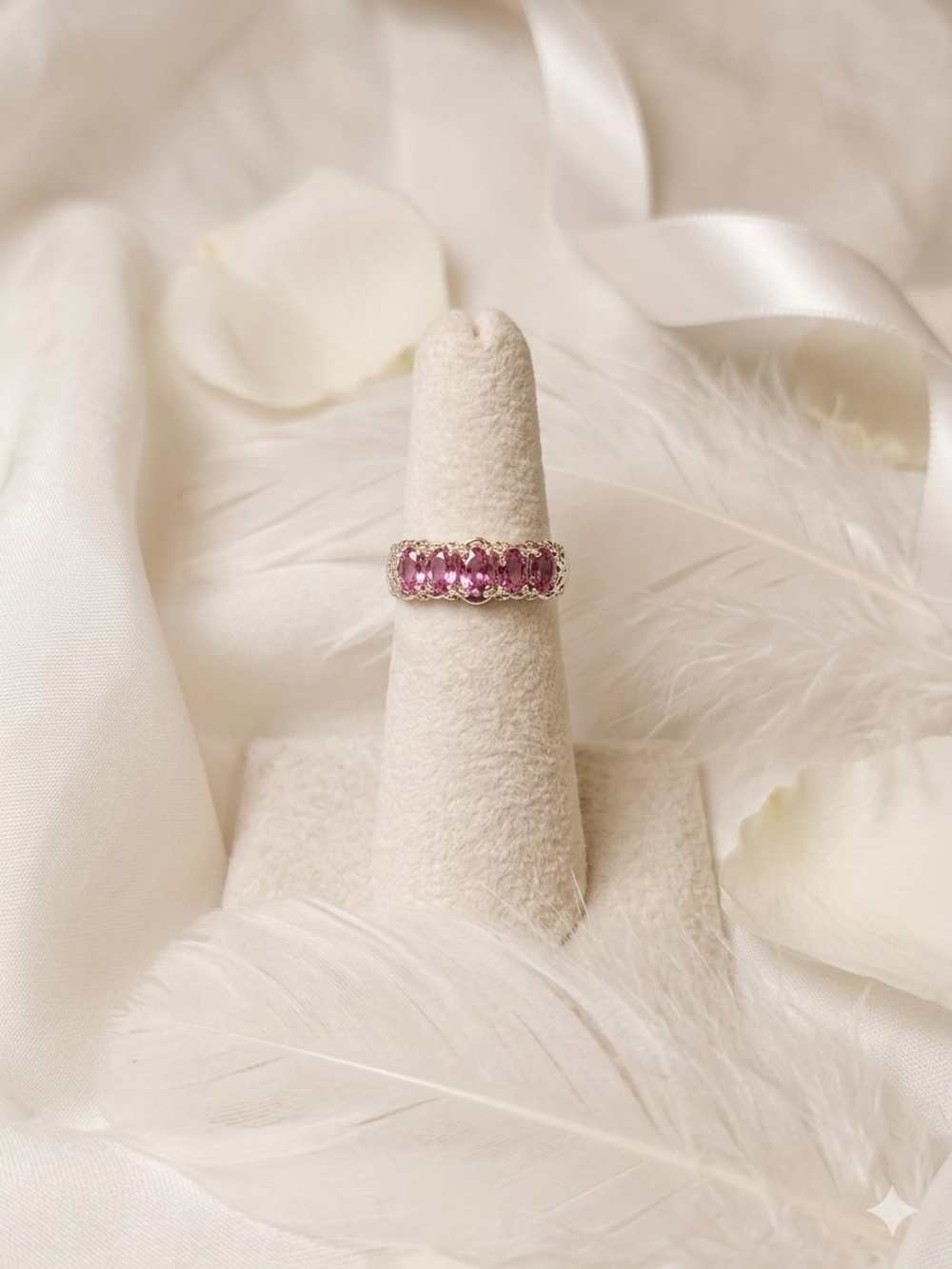 Pink Gemstone Eternity Band — Women’s Pink Stone Ring